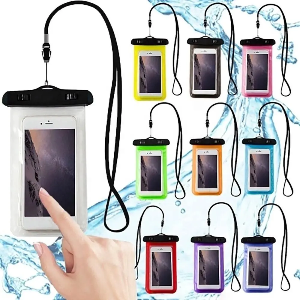 Evrensel su geçirmez PVC cep telefonu çantası kılıfı ile tam mühür açık yüzme kuru koruma için iphone Samsung için
