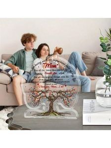 [2D Flat] Heartfelt Acrylic Mom Appreciation Plaque - Meaningful Desk Decor <strong>Gift</strong> for Mother, Bonus , <strong>Stepmom</strong>, Mother-In-Law - No - Product Image 3