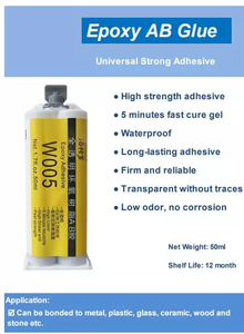 Fast Fix 5 Minutes Clear Color Epoxy AB Glue 50ml Transparent Metal Plastic Ceramic AB Epoxy Adhesive in Seringue Super Glue - Product Image 3