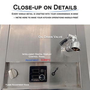 مقلاة عميقة تجارية تعمل بالغاز المسال مع صمام ضغط منخفض وتحكم رقمي، معدات لطهي الدجاج للمطاعم والأغراض التجارية - Product Image 5