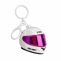 Porte-clés mini casque de moto, pendentif casque de moto 3D stéréo cool, cadeau casque irisé