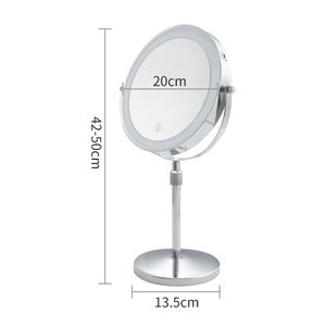 Şarj edilebilir 8 ''işıklı makyaj aynası 10X büyüteç makyaj masası aynası ile 3 renk LED işıkları dönebilir kozmetik Light up ayna - Product Image 6