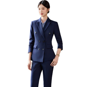 Women's Professional Suit Set Spring Autumn Office Lady Three Quarter Sleeve Anti-Wrinkle Polyester Worsted Formal Wear - Product Image 5