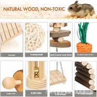 Ensemble de jouets à mâcher en bois pour petits animaux - Hamster, lapin, oiseau et cochon d'Inde - Soulage l'ennui et stimule le divertissement