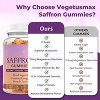 Gummies à l'extrait de safran sans sucre, marque privée, pour soulager l'humeur, le stress, les troubles du cycle menstruel et l'équilibre hormonal
