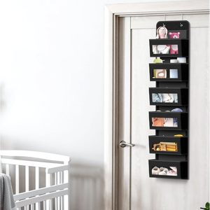 ที่เก็บของแบบแขวนประตู 6 ช่อง ผ้าสีดำ สำหรับเก็บของเด็ก - Product Image 6