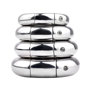 Anillos Metálicos para Pene FRRK, Arnés Curvo para Pene, Cinturón de Castidad Masculino, Dispositivo para Retrasar la Eyaculación, Juguetes Sexuales de Acero para Hombres Adultos - Product Image 3