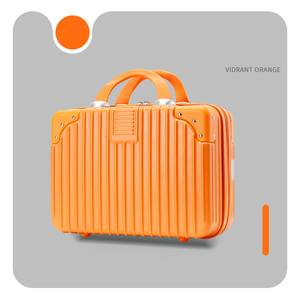 14 Portable Makeup Travel Case Hand Luggage, Pressure-proof Mini ABS Carrying Makeup Case <strong>Suitcase</strong> with Elastic <strong>Band</strong> Small Hard - Product Image 6