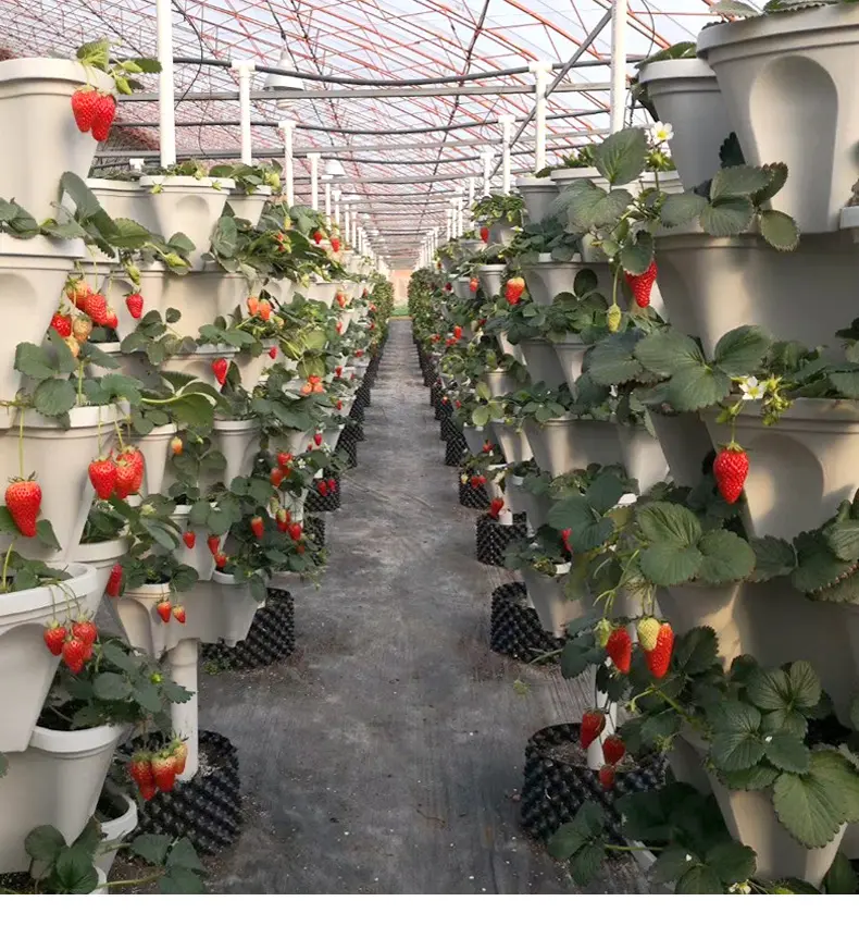 Grandes tour de Pot à plantes en plastique, 6 niveaux, pour arrosage automatique, plantes à empiler, Vertical empilables, en plastique