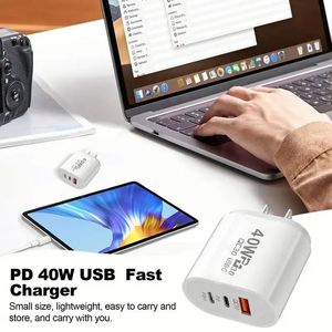 PD 40W <b>USB</b> <b>C</b> Fast Charger 3 Port Mobile Phone <b>Type</b> <b>C</b> Charger Quick Charge 3.0 Power <b>Adapter</b> for Phone 12 13 14 15 16 Pro Android - Product Image 6