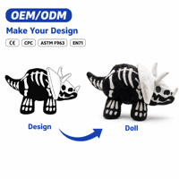 Peluche squelette créative et unique, design personnalisé, cool, dinosaure, jouet en peluche doux, oreiller pour cadeaux de fête d'Halloween