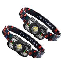 Lampe frontale multifonctionnelle portable rechargeable 5W LED en ABS pour camping en extérieur et pêche nocturne, double mode avec interrupteur indépendant