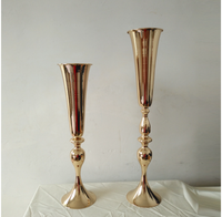 Vase en métal argenté et doré de style trompette, taille européenne, pour décoration d'événements, centre de table de mariage, art en fer pour activités