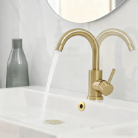 Lavabo en acier inoxydable antigel robinet d'eau chaude et froide rotatif ménage monotrou lavabo robinet noir