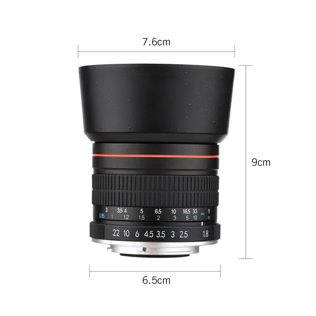 85mm Fixed Focus Camera Lens F1.8 Large Aperture Manual Focus With EF Mount for Canon EOS Rebel T8i T7i T6 T3i T2i 4000D 2000D