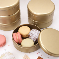 Boîte en métal ronde de qualité alimentaire, écologique, avec revêtement UV, imprimée en offset, pour bonbons, sucre, biscuits, emballage de gâteaux