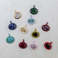 LYBURCHI Pendentif ovale en alliage de laiton plaqué or 14K/18K avec émail et pierre de naissance des 12 mois, breloque en zircon cubique, bijoux de mode personnalisés, vente en gros