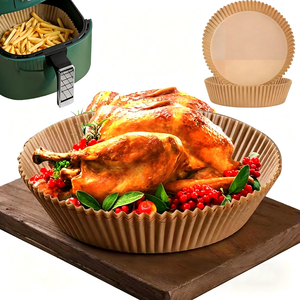Papiers de cuisson ronds anti-graisse et imperméables pour friteuse à air, jetables, sans BPA, de qualité alimentaire, pour four et micro-ondes, 6,3 pouces, 100 pièces - Product Image 1