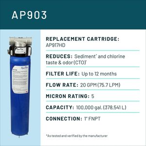 Filtro de Agua para Toda la Casa 3M Aqua-Pure AP903, Capacidad de 100.000 Galones, Reduce Sedimentos, Cloro, Sabor y Olor - Product Image 2