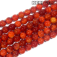 Perles d'agate rouge veinée de dragon craquelée en gros, 6 mm, 8 mm, 10 mm, 12 mm, 14 mm, lisses, rondes, naturelles, perles d'agate rouge veinée de dragon