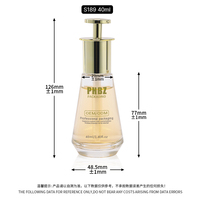 Flacon compte-gouttes en verre de 40 ml, forme conique, finition mate, pour sérum capillaire et soin de la peau, avec bouton-poussoir doré, couleur personnalisée, distributeur d'huiles essentielles