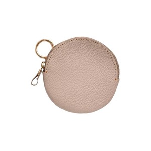 Japanese style PU leather women's zippered mini portable round coin purse with lychee pattern, perfect for storing <b>small</b> items. - Product Image 5