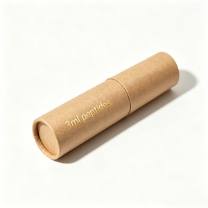 Custom Luxury White Round Paper Tube Packaging <b>Box</b>, Kraft Cylinder Gift Container For Perfume, Essential Oil Vials And Cosmetic - Product Image 5