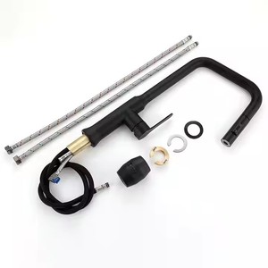 Современный кухонный смеситель из матовой нержавеющей стали с одной ручкой, вращением на 360 градусов, выдвижным распылителем, креплением на столешницу, керамическим картриджем - Product Image 4