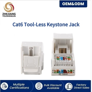 <span class=keywords><strong>Prise</strong></span> Keystone RJ11 femelle avec cache-poussière à ressort, module réseau IDC sans outil, blanc, pour plaque murale, panneau de brassage, certifié ISO9001 - Product Image 5