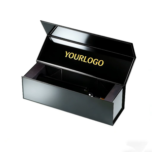 Boîte à bouteilles, boîte rigide magnétique pour vin et spiritueux avec estampage à chaud doré et vernis UV, emballage cadeau robuste - Product Image 1