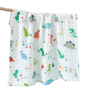 לעטוף שמיכות חיתולים 100% כותנה שמיכת תינוק100% כותנה אורגנית 6 שכבות שמיכות מוסלין גזה לתינוק - Product Image 3