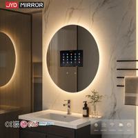 Espejo de Baño Redondo con Iluminación LED, Regulable sin Escalonamientos, Conectividad Wi-Fi y Bluetooth, Personalizable para Hoteles y TV, con IA