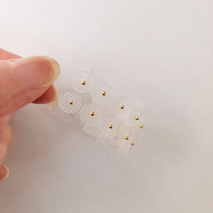 1,5mm oro plateado claro oreja punto pegatinas oído presión acupuntura cuentas magnéticas auricular oreja semillas - Product Image 2