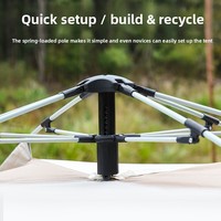 Tente entièrement automatique à montage rapide, cadre en fibre de carbone, tissu Oxford imperméable, robuste, pliable, portable, pour le camping et la plage