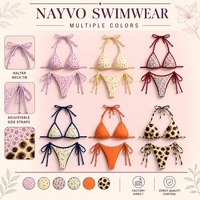 Ensemble de bikini micro triangle NAYVO, maillot de bain taille haute, maillot de bain halter à lacets, maillot de bain personnalisé, maillot de bain deux pièces, OEM ODM