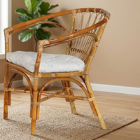 Mahligay Fauteuil en rotin Fauteuil confortable Meuble artisanal élégant pour mobilier de salon