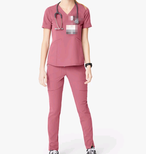 2024 logotipo personalizado tejido impermeable Spandex enfermera Scrubs elástico enfermería conjuntos médicos Hospital <span class=keywords><strong>uniformes</strong></span> para mujeres - Product Image 1