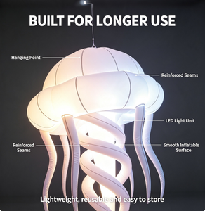 Lámpara Colgante Inflable de PVC con Forma de Medusa LED que Cambia de Color, con Ventilador, para Decoración de Centros Comerciales, Bodas, Fiestas, Escenarios o Bares - Product Image 4