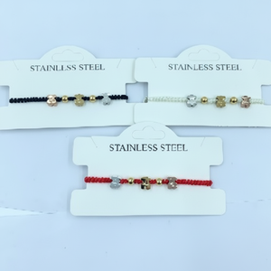 กำไลลูกปัดทำด้วยมือของผู้หญิงเครื่องประดับชุบทองพร้อมไข่มุกและเพชรสไตล์ทางศาสนาสำหรับสวมใส่ประจำวันและอุปกรณ์งานเลี้ยง - Product Image 1