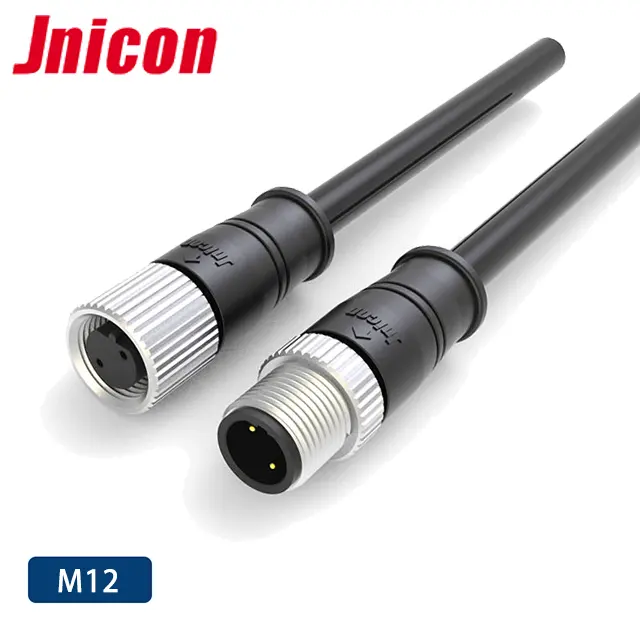 Jnicon M12 plástico impermeable IP68 enchufe eléctrico PVC conectores automotrices para pantalla led