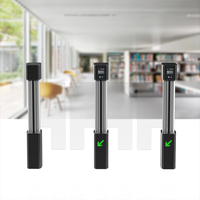 Barrière pivotante de luxe anti-pincement à faible bruit avec contrôle d'accès RFID et code QR anti-collision, étanche IP pour bibliothèque
