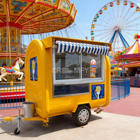 Kiosque de cuisine mobile complet, mini chariot à desserts, remorque à café, camion de restauration pour boulangerie, bubble tea, snack et crème glacée en fibre de verre