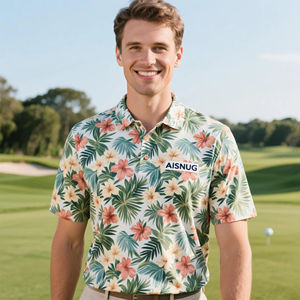 Kaus Polo mewah motif sublimasi, Kaus musim panas pria, kaus Polo lengan pendek kasual motif untuk pria - Product Image 4