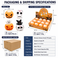 Jouet Squishy en TPR fantaisie pour Halloween, anti-stress, amusant à presser, vente en gros