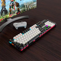 Clavier de jeu à 104 touches avec interrupteurs rouges, clic silencieux, anti-ghosting, ergonomique, pour joueur, bureau, ordinateur portable, clavier mécanique filaire