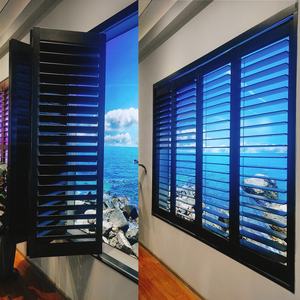 Fenêtre réglable en <span class=keywords><strong>bois</strong></span> de Californie Volets de plantation persienne d'excellente qualité Basswood Angleterre Australie Style Bay Window - Product Image 4