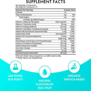 Marque privée Vegan Biotine Collagène Gommeux Vitamines Cheveux Peau et Ongles Complément alimentaire pour Adultes Gommes à la Biotine variétés de saveurs - Product Image 3