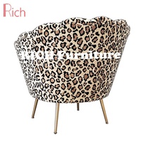 Fauteuil de luxe élégant en gros, chaise de loisirs, siège en forme de fleur, canapé design tendance, fauteuil d'appoint léopard
