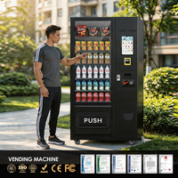 Distributeur automatique de snacks SUNHOPE avec étagères en spirale, paiement par pièces, billets et cartes, et surveillance à distance pour un service en libre-service 24h/24