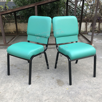 Chaises d'église empilables en vinyle vert, design moderne, faciles à nettoyer, vente en gros